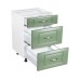 Corp inferior 60 cu 3 sertare metalice pentru greutate Zebra MDF Verde